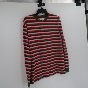 BP. Red Green Gray Striped Long Sleeve Shirt Christmas colors Medium NWT